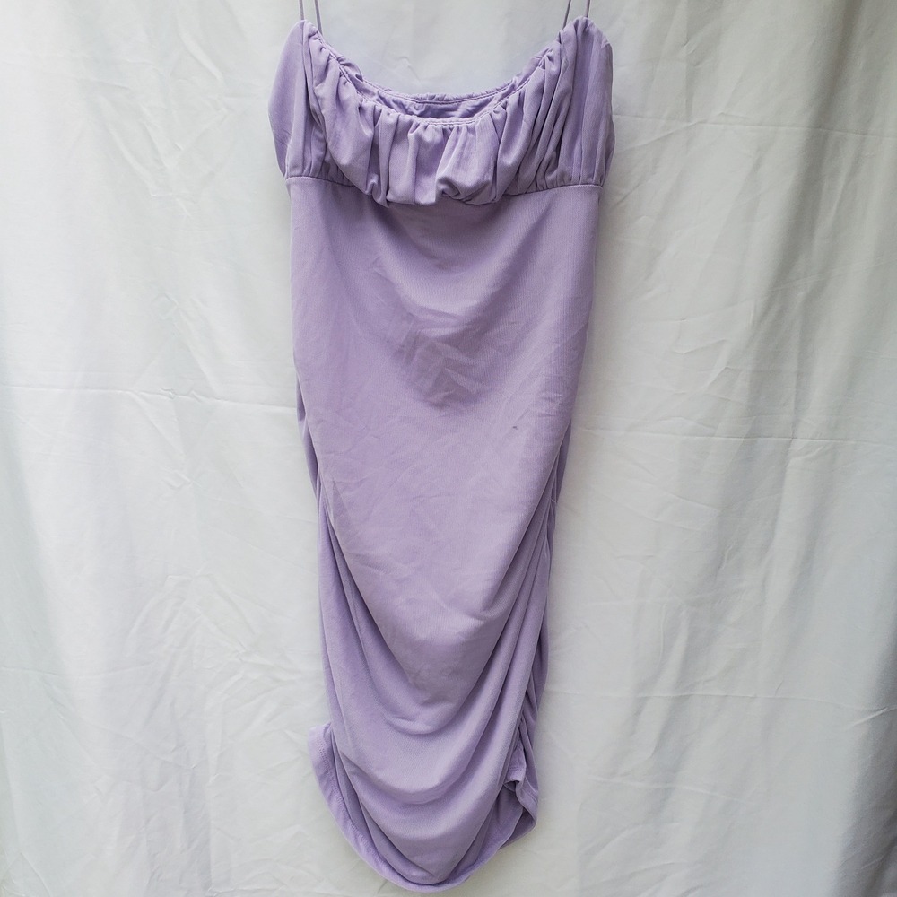 Princess Polly Earth Club Lilac Ruched Mesh Bodycon Mini Dress Size 12 NWT